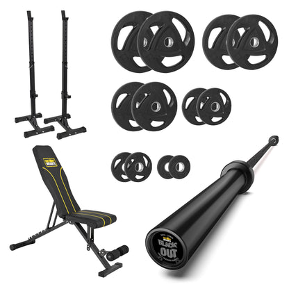 FW1 Squat Stands Rubber Plate Bundle