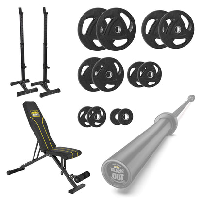 FW1 Squat Stands Rubber Plate Bundle