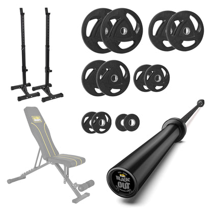 FW1 Squat Stands Rubber Plate Bundle