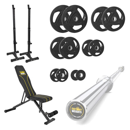 FW1 Squat Stands Rubber Plate Bundle