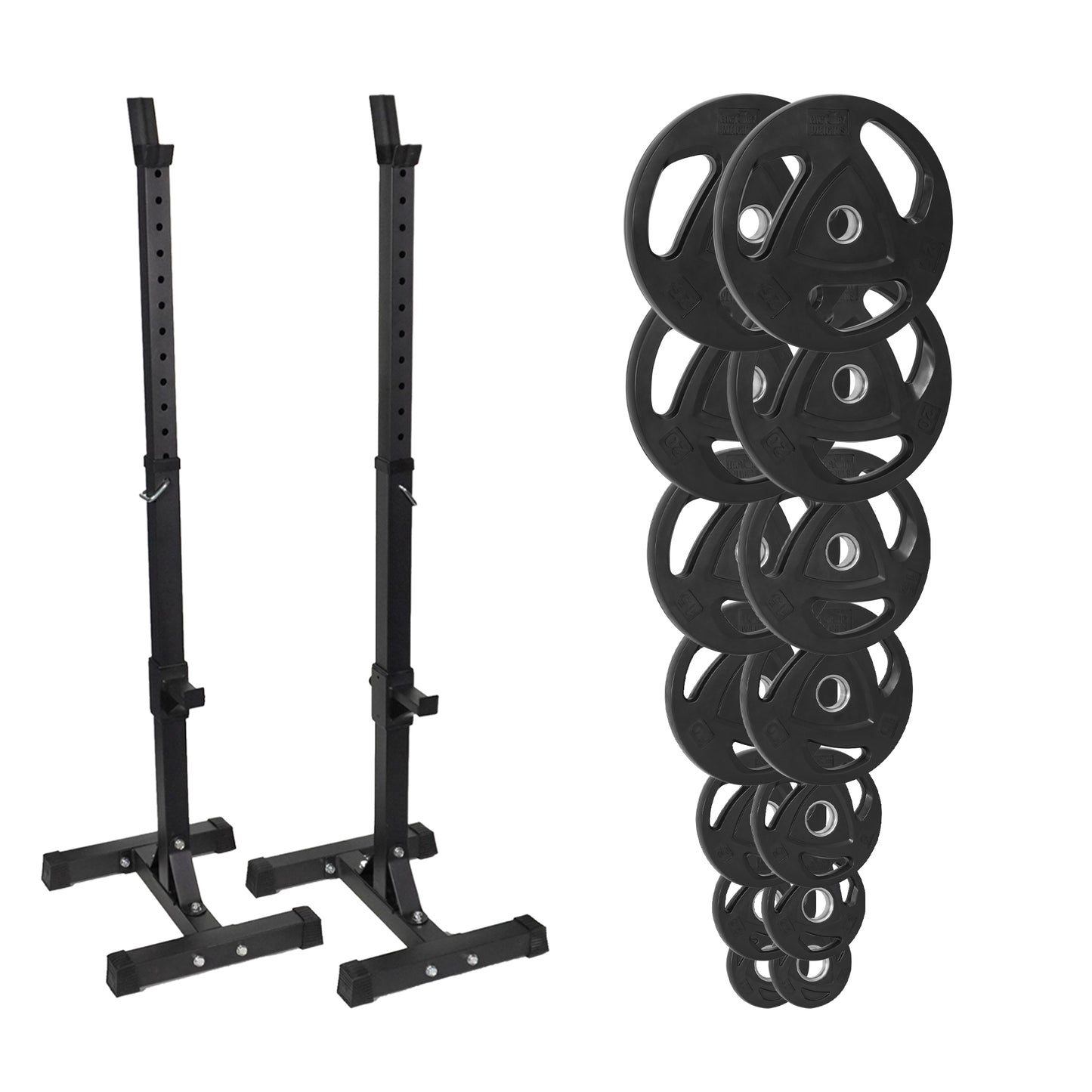 FW1 Squat Stands Rubber Plate Bundle 157.5kg No No