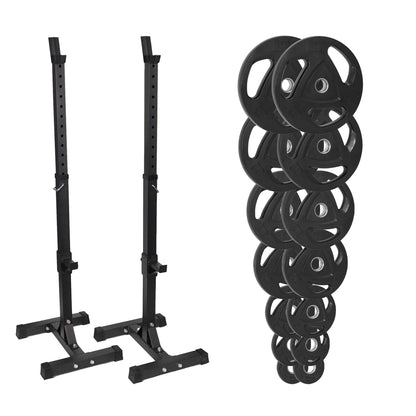 FW1 Squat Stands Rubber Plate Bundle 157.5kg No No