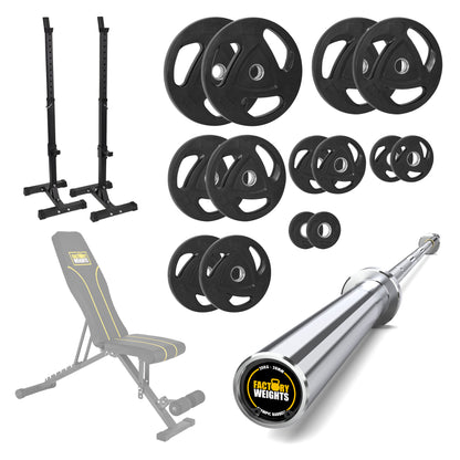 FW1 Squat Stands Rubber Plate Bundle