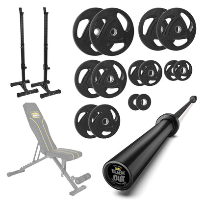 FW1 Squat Stands Rubber Plate Bundle