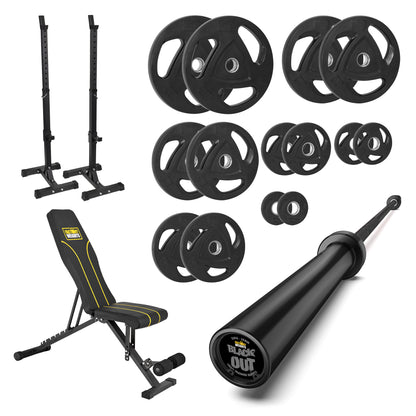 FW1 Squat Stands Rubber Plate Bundle