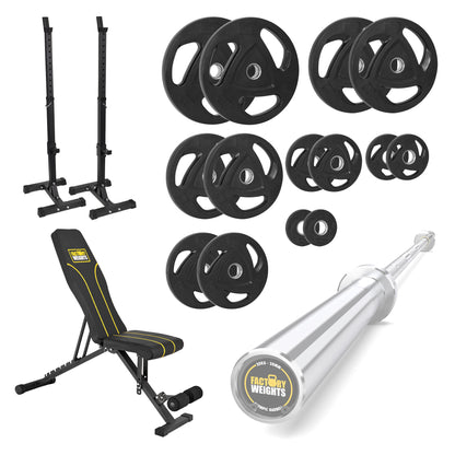 FW1 Squat Stands Rubber Plate Bundle