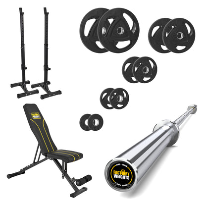 FW1 Squat Stands Rubber Plate Bundle