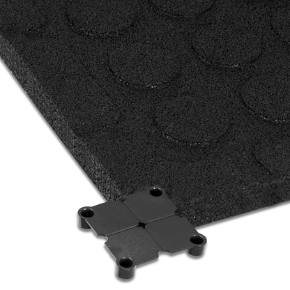 1m x 1m 30mm Black Immortal Gym Flooring Tiles 