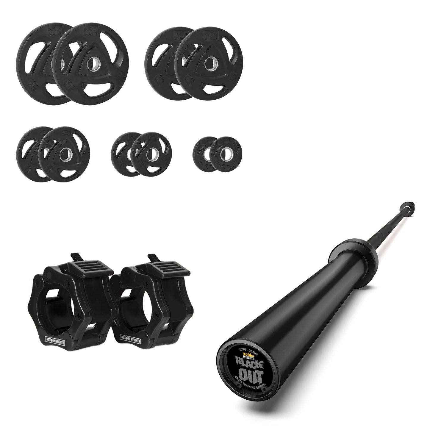 67.5kg Rubber Plate Home Gym Bundle