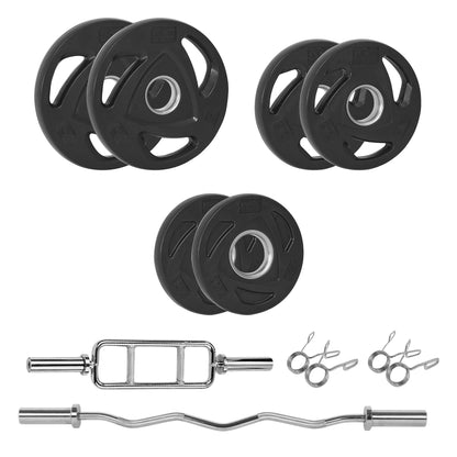 Arm Builder Package Both Bars Rubber Weights Plates 