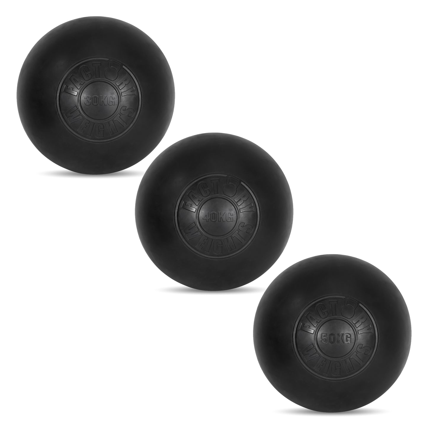 Factory Weights Rubber Atlas Stones Starter Set (30kg, 40kg, 50kg) 