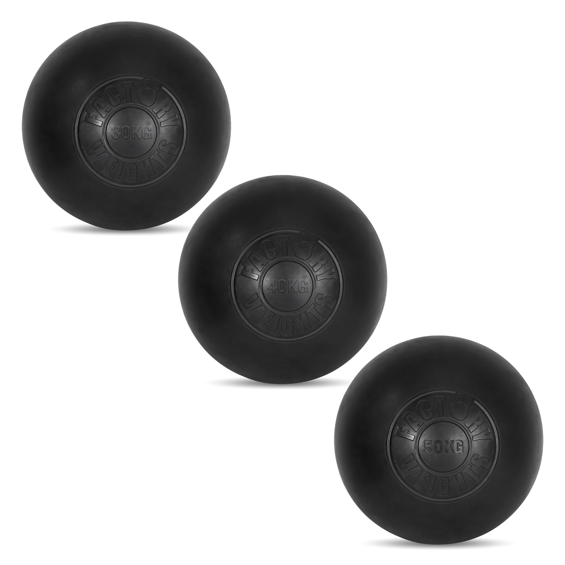 Factory Weights Rubber Atlas Stones Starter Set (30kg, 40kg, 50kg) 