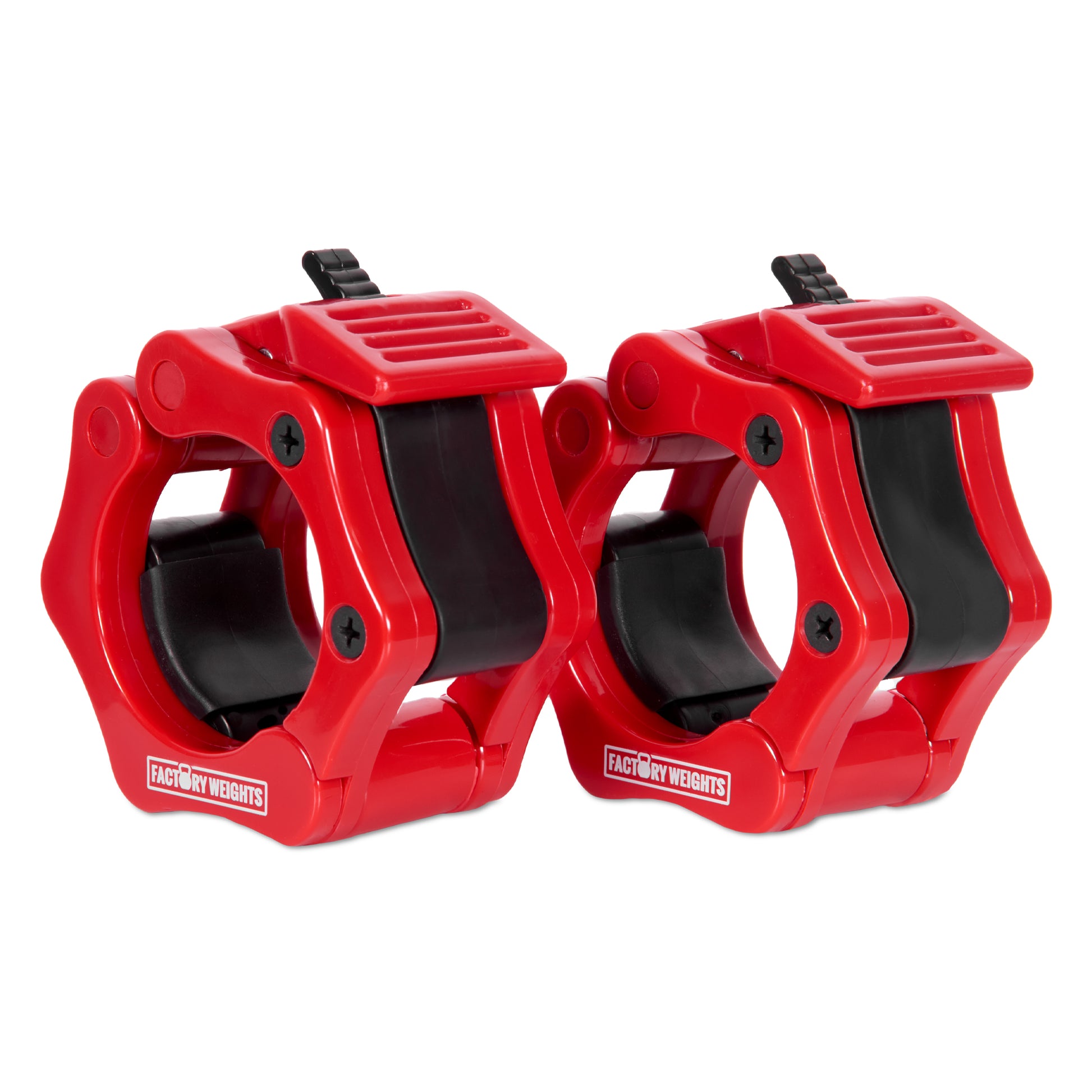 Barbell Collars Clips with Quick Lock Red 