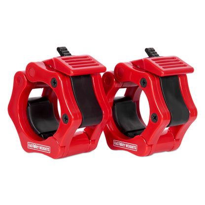 Barbell Collars Clips with Quick Lock Red 