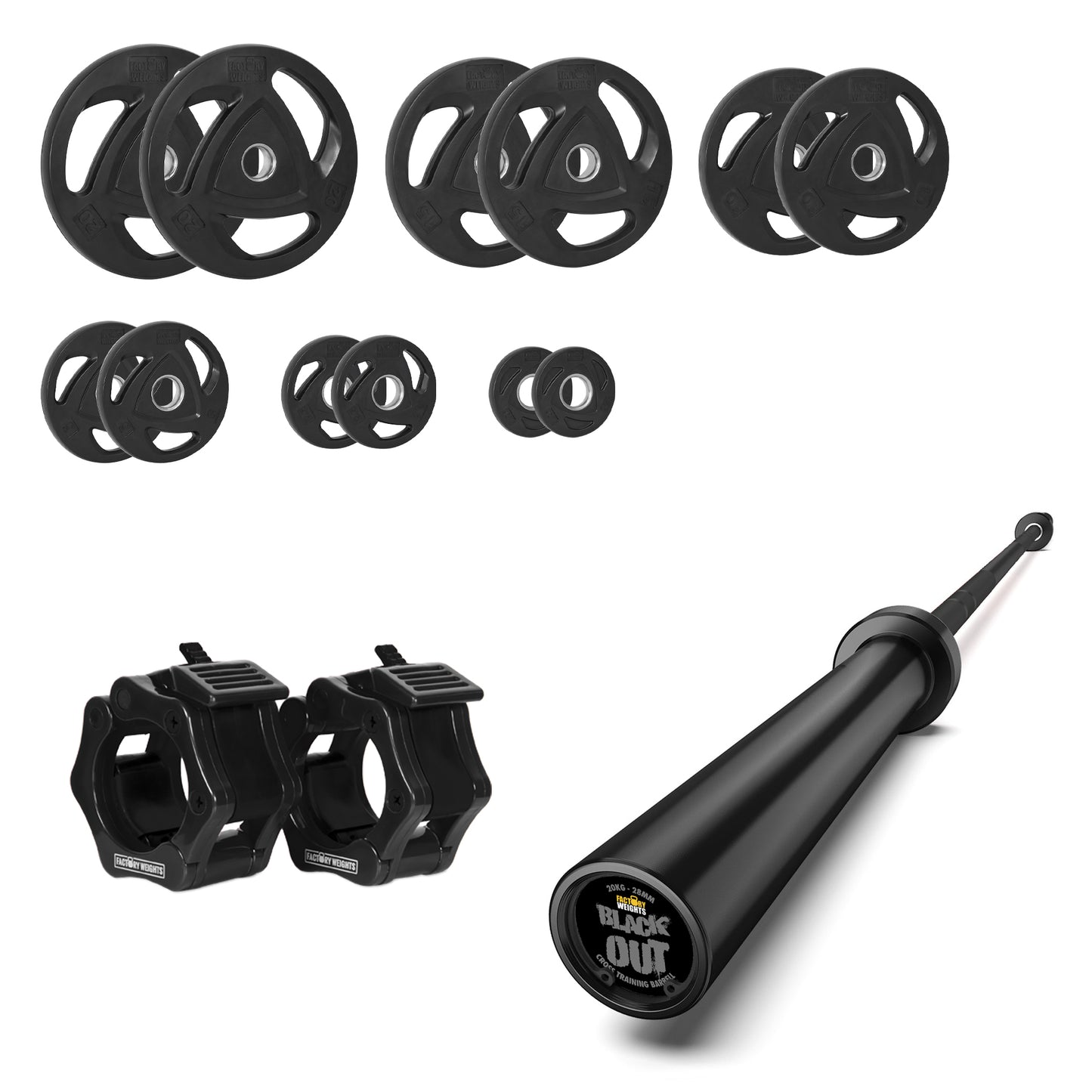 107.5kg Rubber Plate Home Gym Bundle