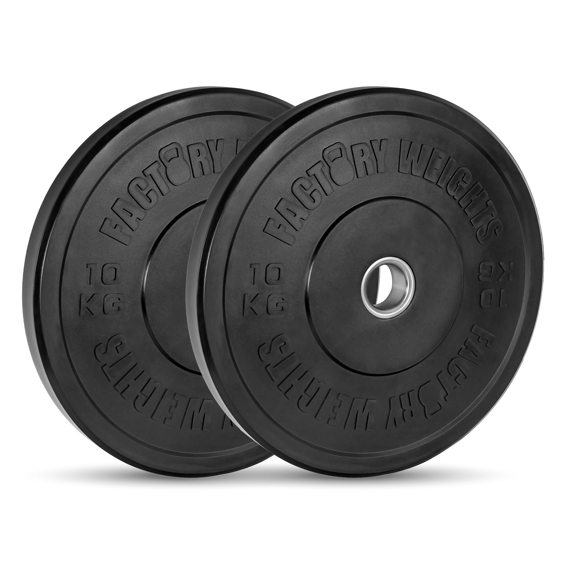 Black Bumper Plates (Pair) 2 X 10KG 