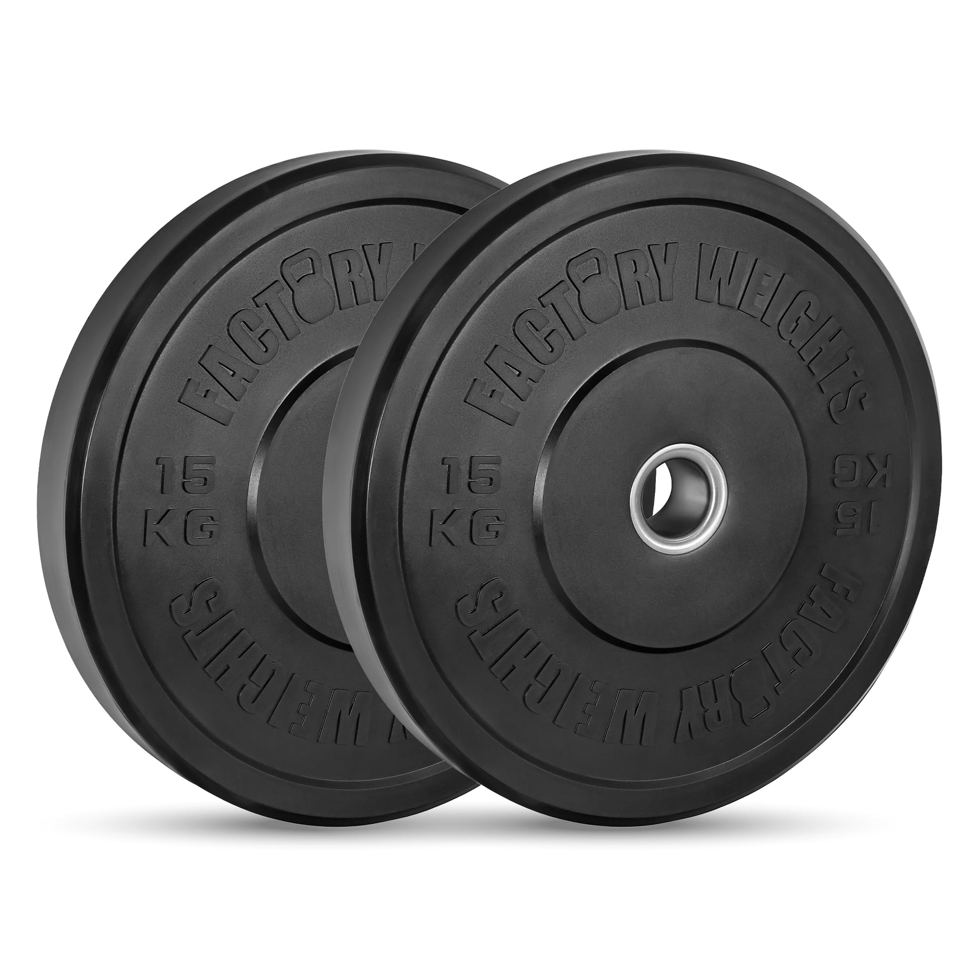 Black Bumper Plates (Pair) 2 X 15KG 