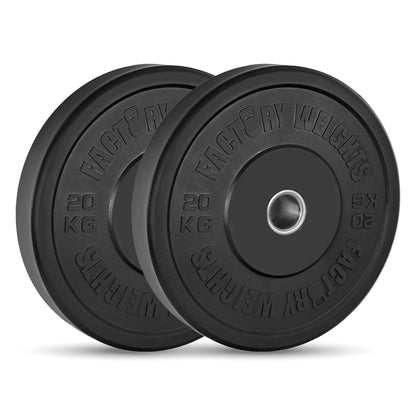 Black Bumper Plates (Pair) 2 X 20KG 