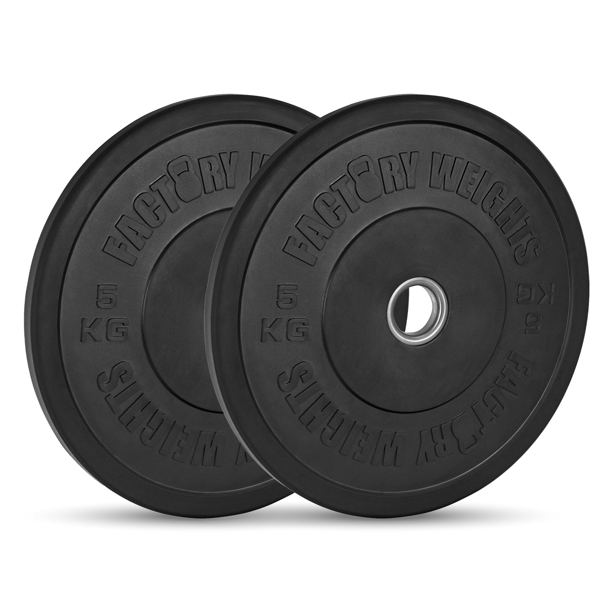 Black Bumper Plates (Pair) 2 X 5KG 