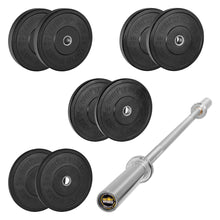 110kg Black Bumper Plate Set