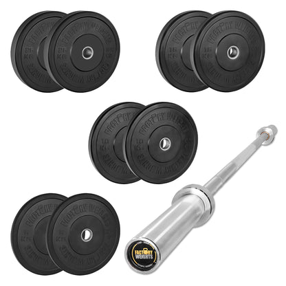 110kg Black Bumper Plate Set