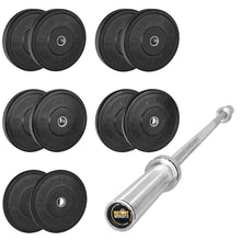 150kg Black Bumper Plate Set