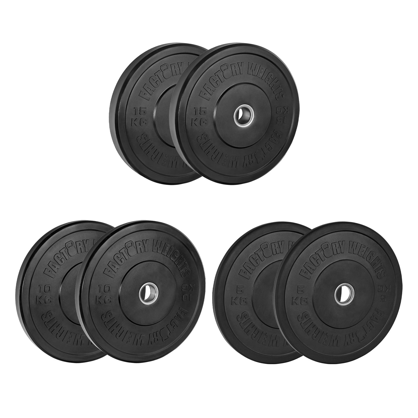 60kg Black Bumper Plate Set