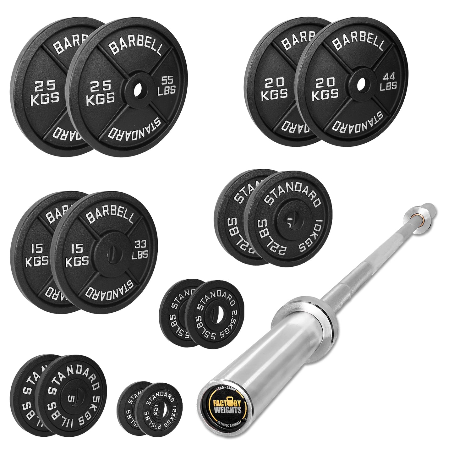 157.5kg Cast Iron Plate Set