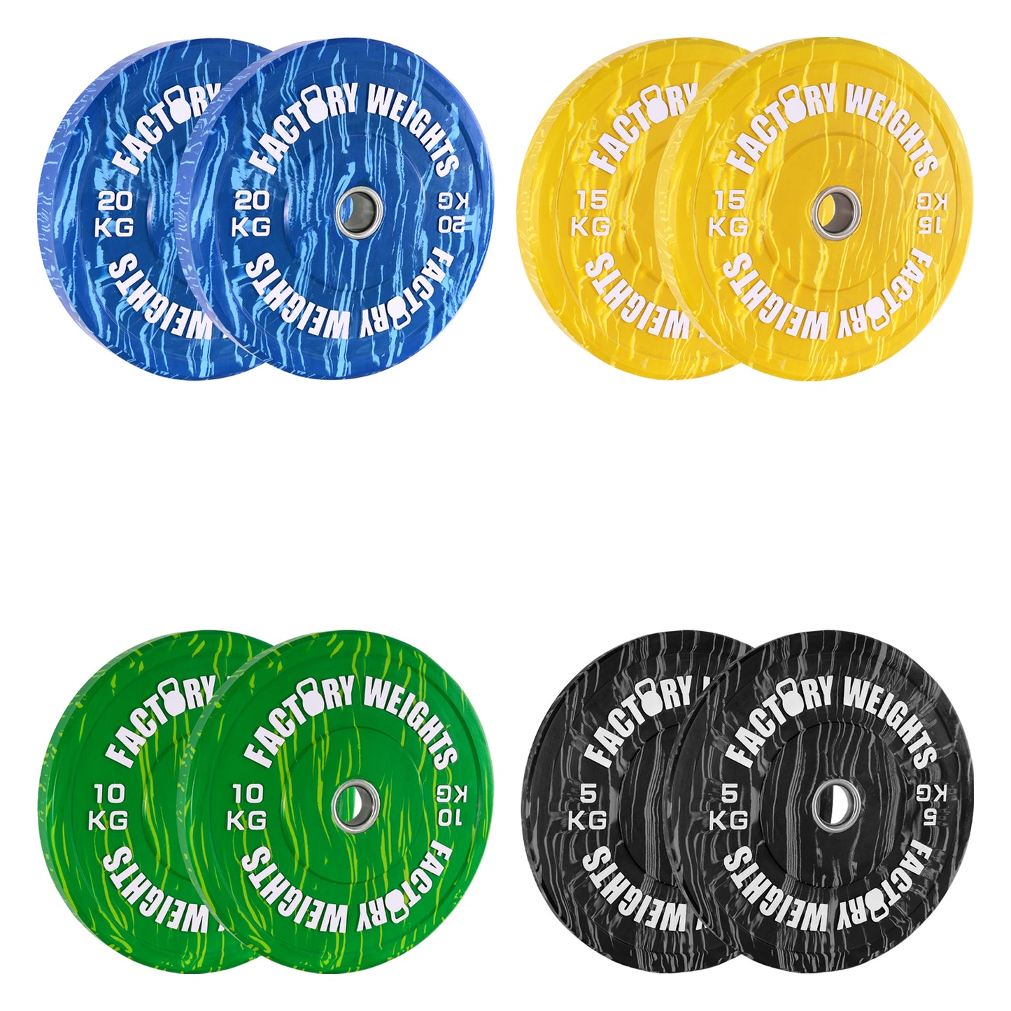 100kg Tiger Style Bumper Plate Set