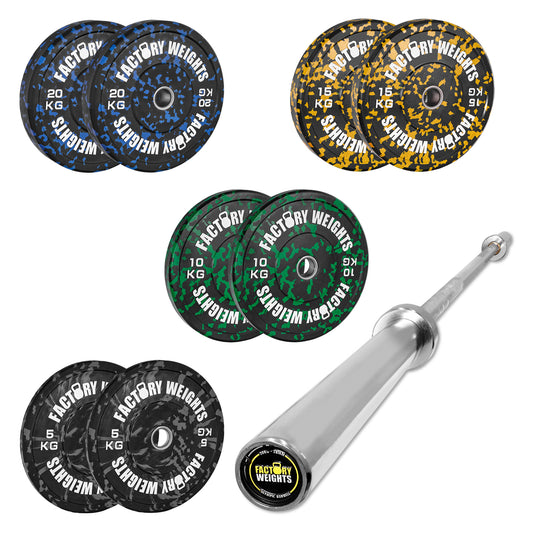 100kg Fleck Bumper Plate Set