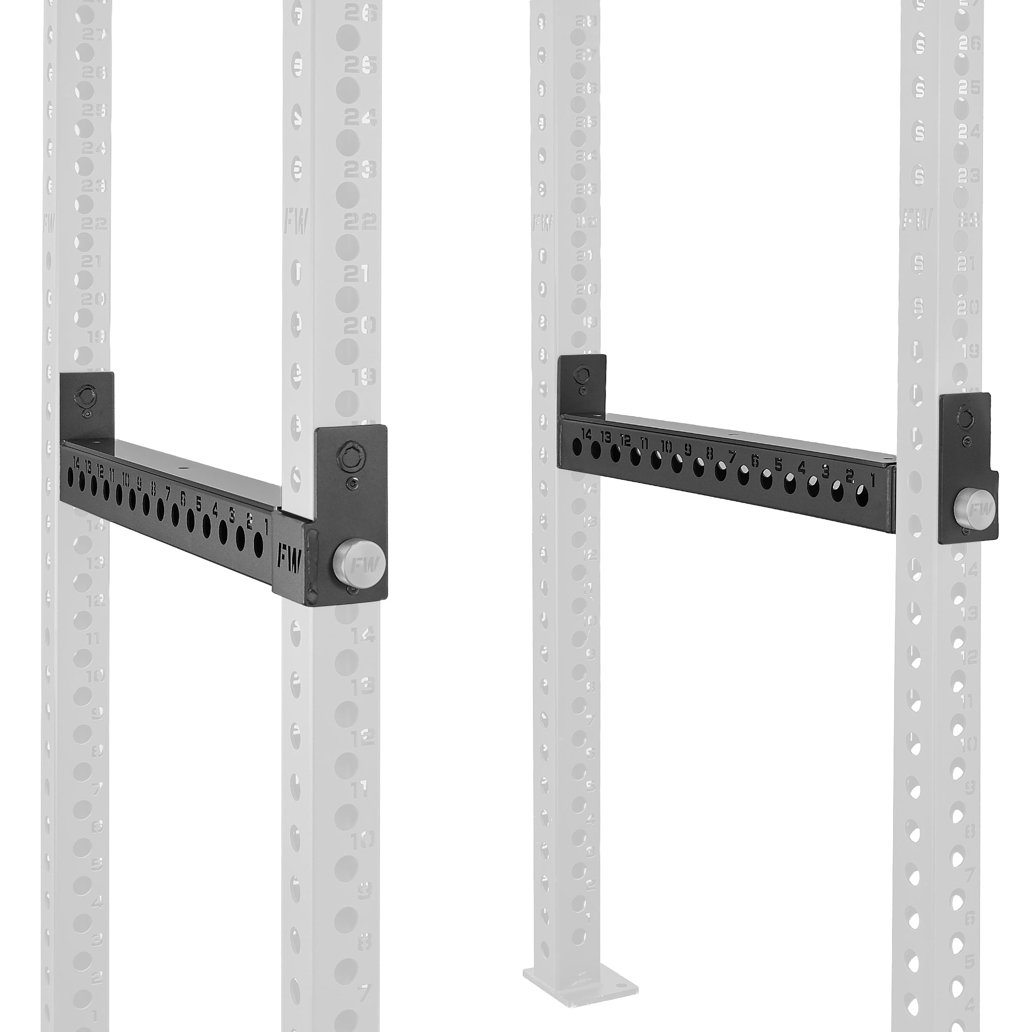 Safety Rotation Bar Flip Down Safety Bars for FW Power Racks | Factory Weights