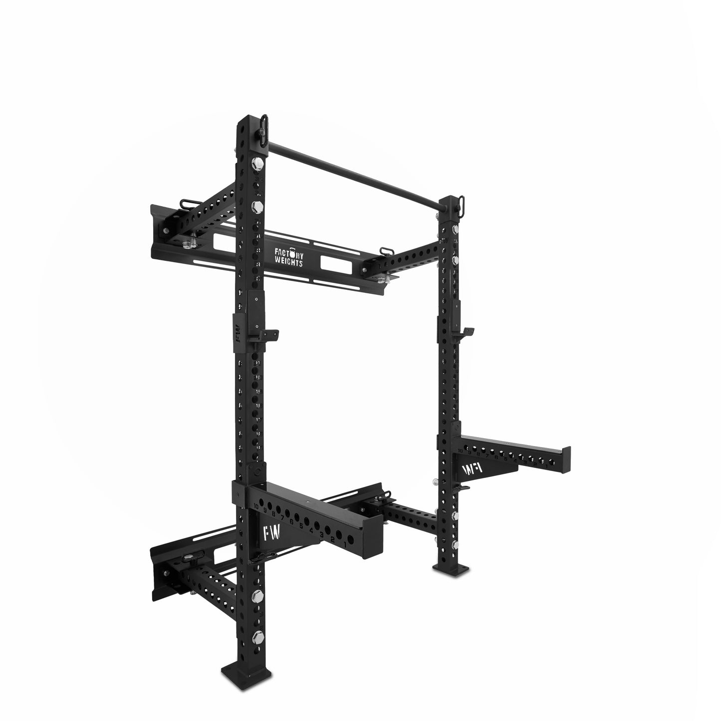 Short Folding Wall Rack Black Spotter Arms 