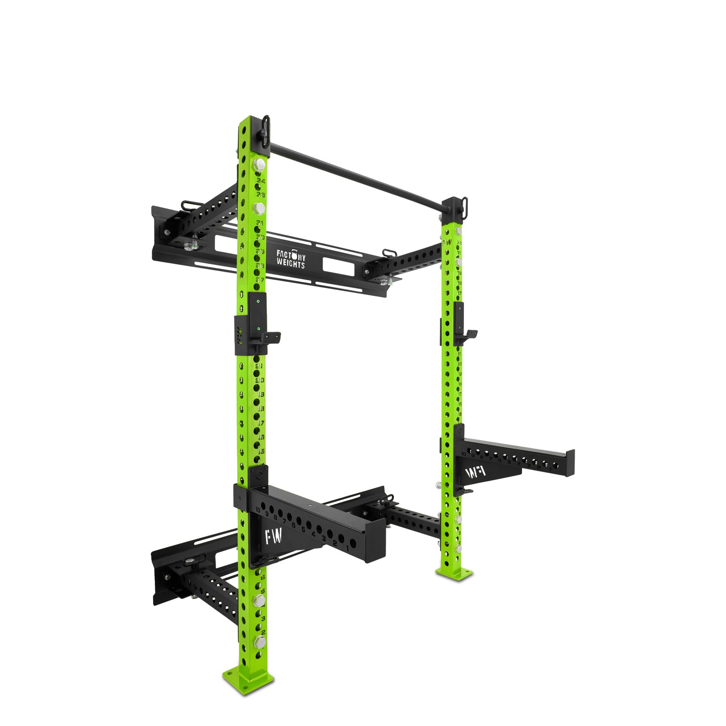Short Folding Wall Rack Green Spotter Arms 