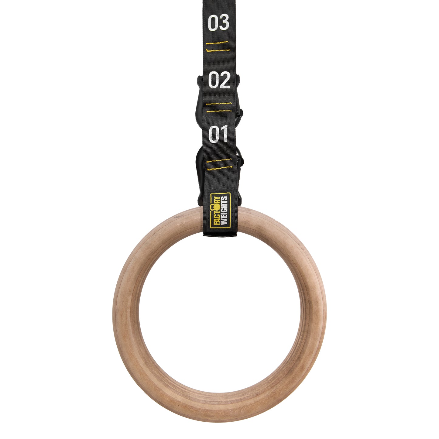 Wooden Gymnastic Rings With Quick-Adjust Straps