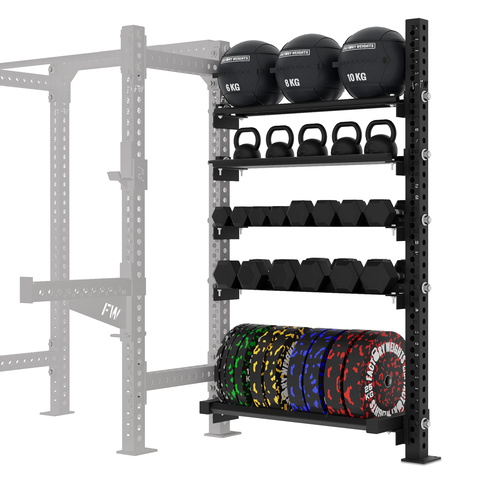 Built Inweight Rach Storage Pro Rack Side Storage Shelf Attachment | Factory Weights