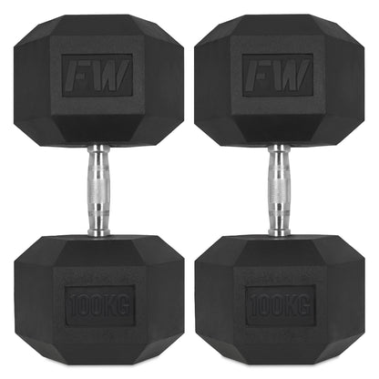 Rubber Hex Dumbbells Pair