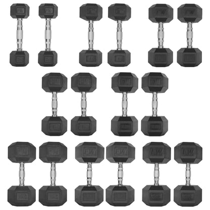 Rubber Hex Dumbbells Pair