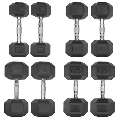 Rubber Hex Dumbbells Pair