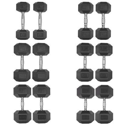 Rubber Hex Dumbbells Pair
