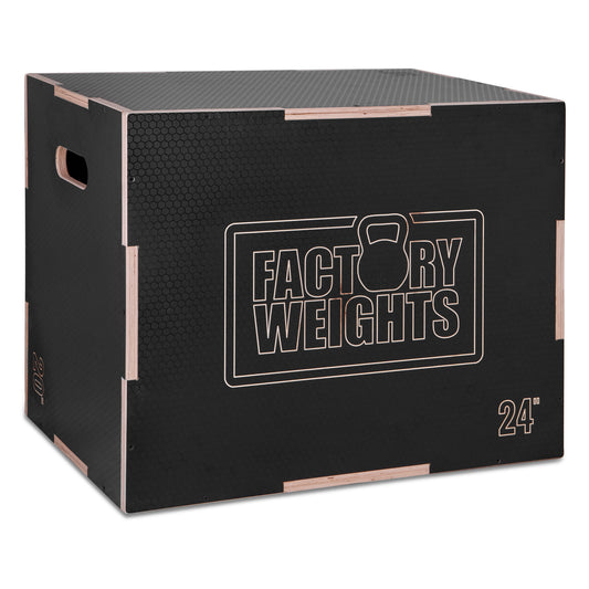 Pro Wooden Plyo Jump Box Black Non-Slip Surface 