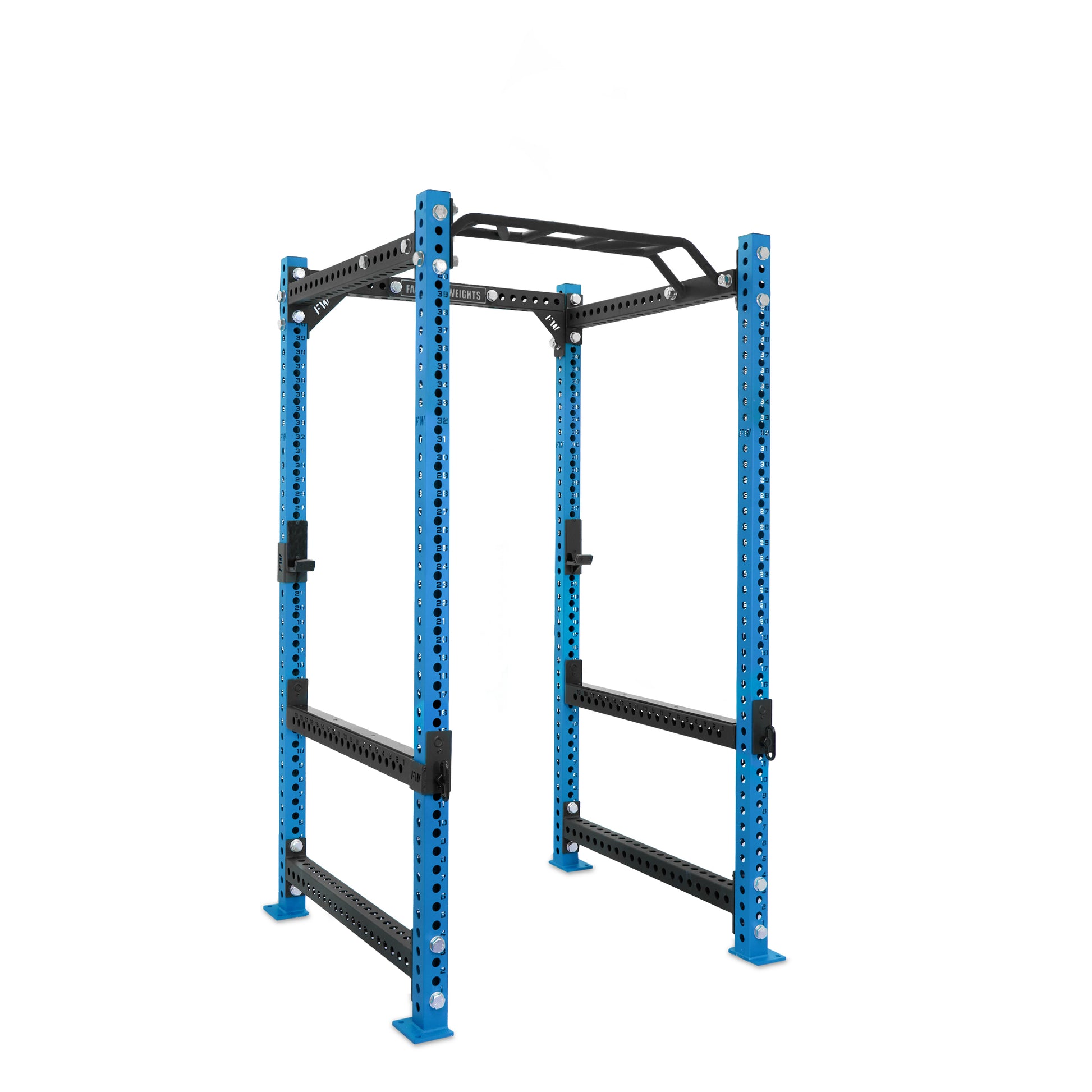 Regular Power Rack Blue Monkey Bar Flip Down Safety Bars