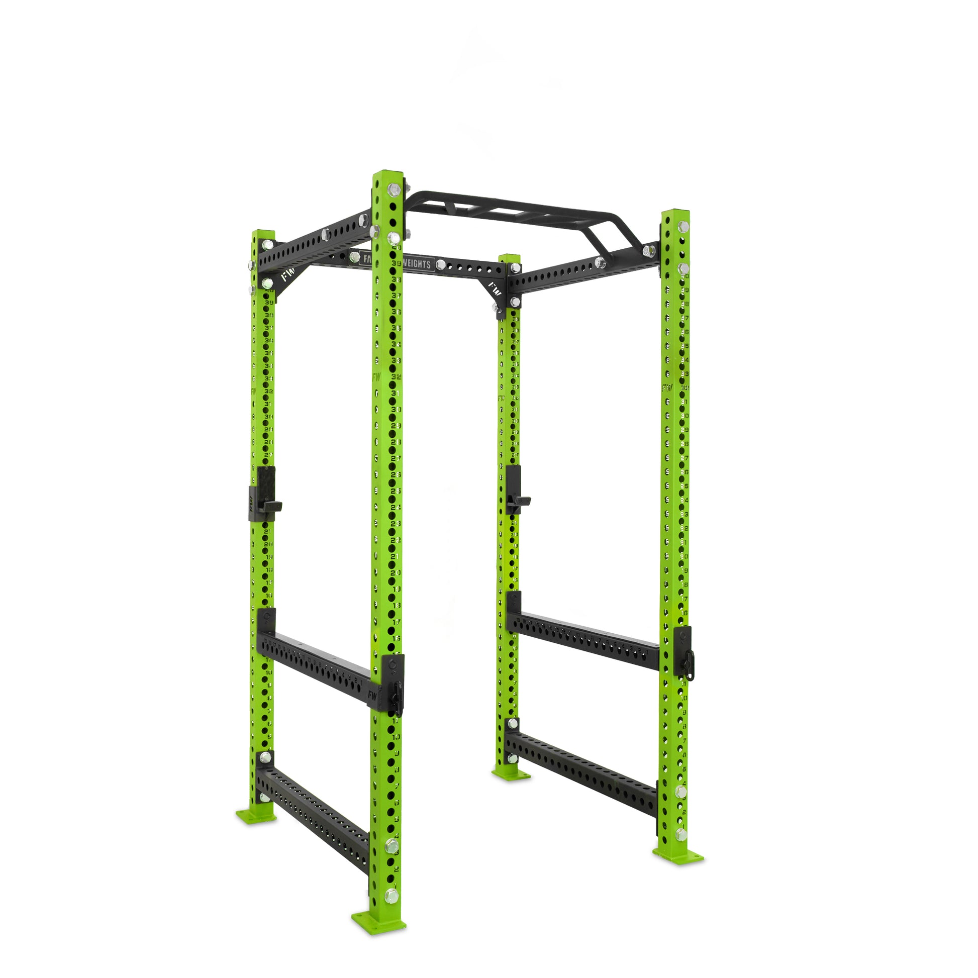 Regular Power Rack Green Monkey Bar Flip Down Safety Bars