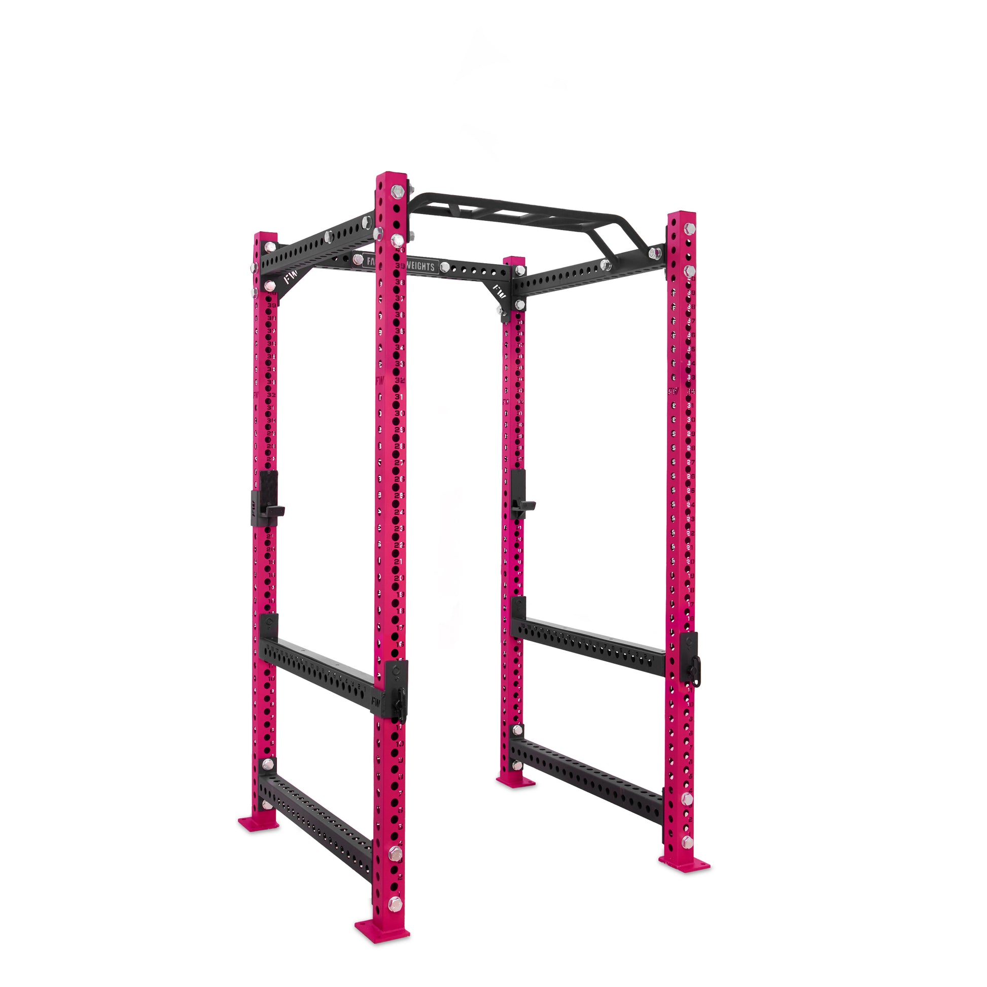 Regular Power Rack Pink Monkey Bar Flip Down Safety Bars
