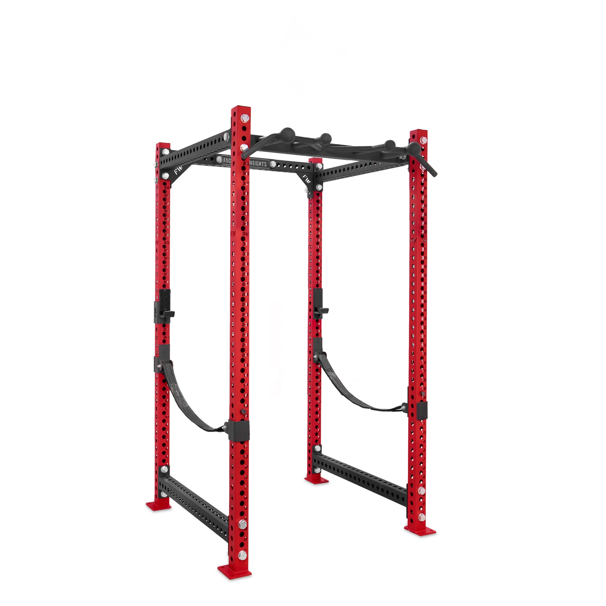 Regular Power Rack Red Omni Bar Webbed Catchers