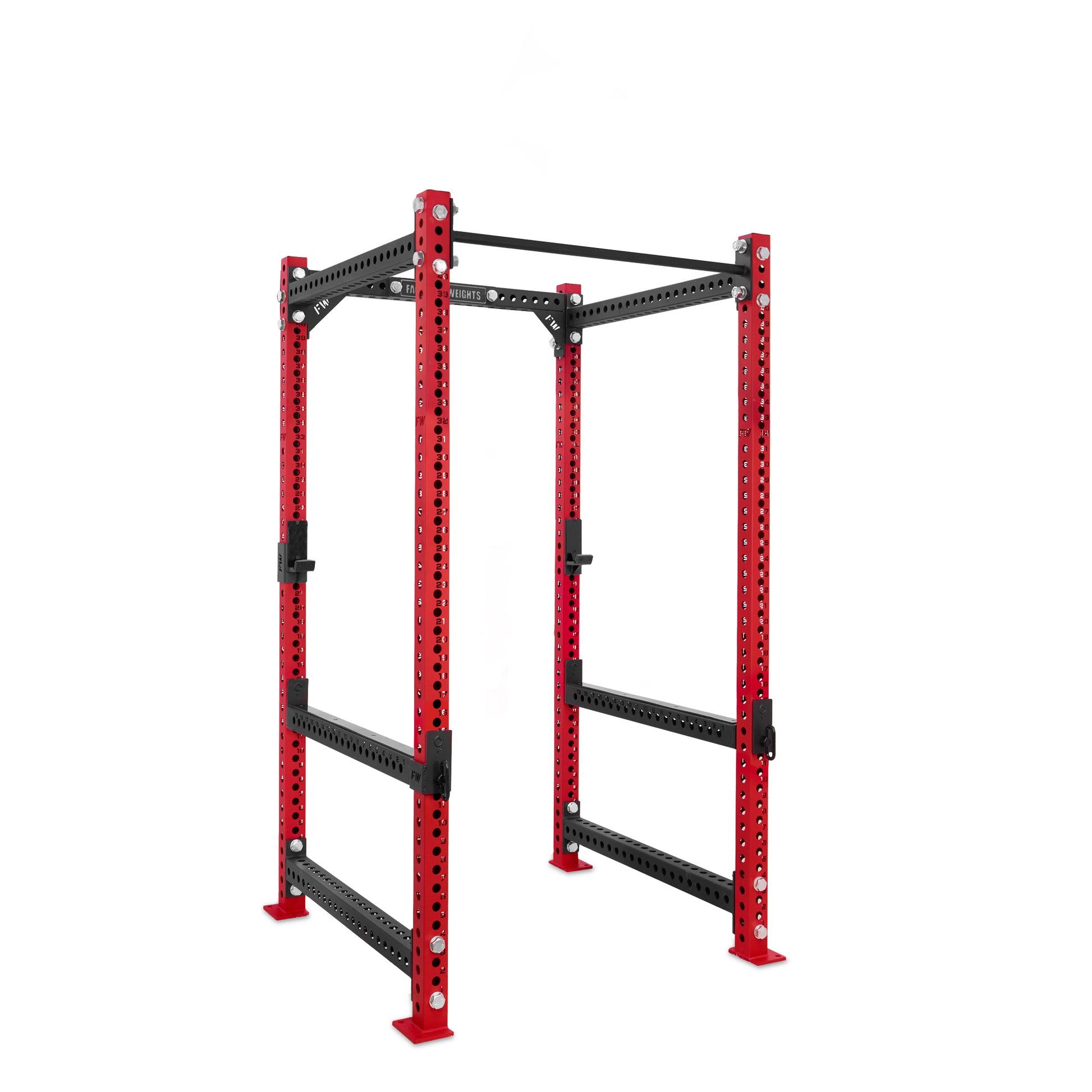 Regular Power Rack Red Standard Bar Flip Down Safety Bars