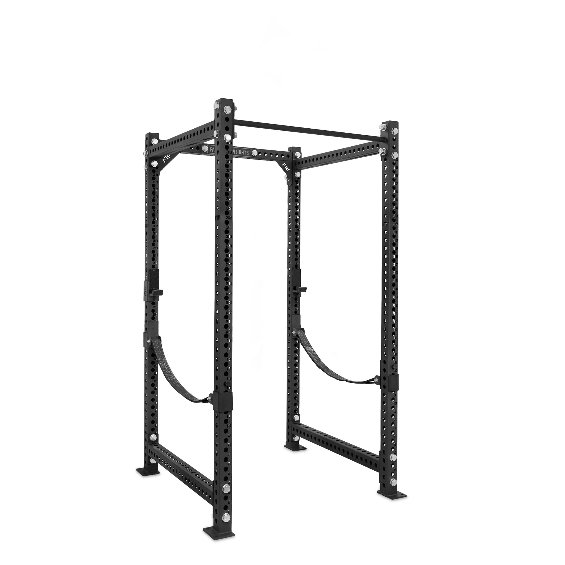 Regular Power Rack Black Standard Bar Webbed Catchers
