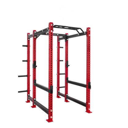 Regular Power Rack with Storage Red Monkey Bar Flip Down Safety Bars