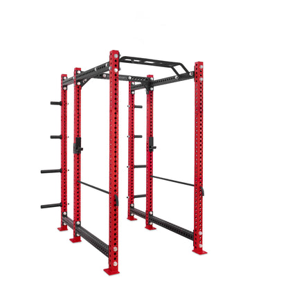 Regular Power Rack with Storage Red Monkey Bar Safety Bars