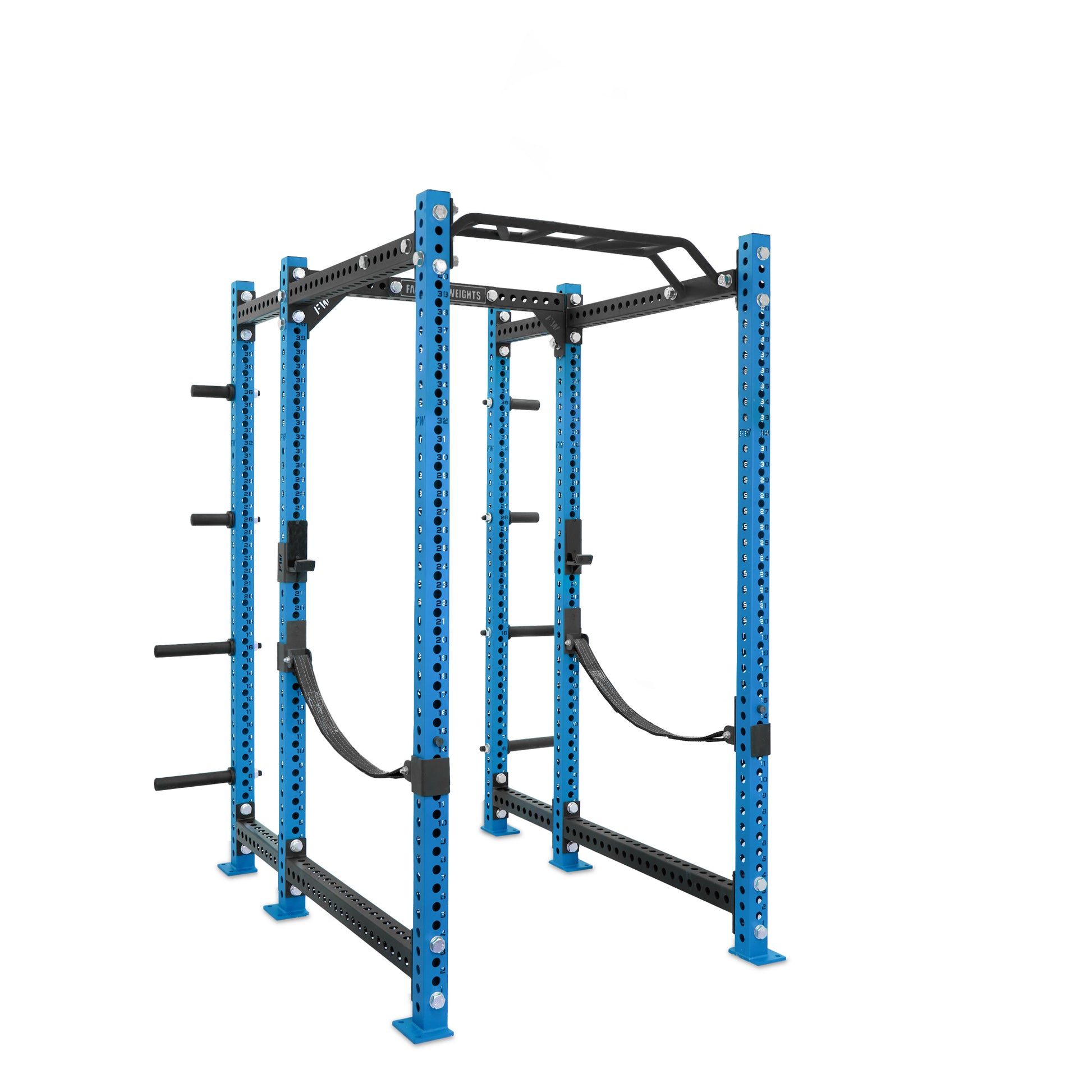 Regular Power Rack with Storage Blue Monkey Bar Webbed Catchers
