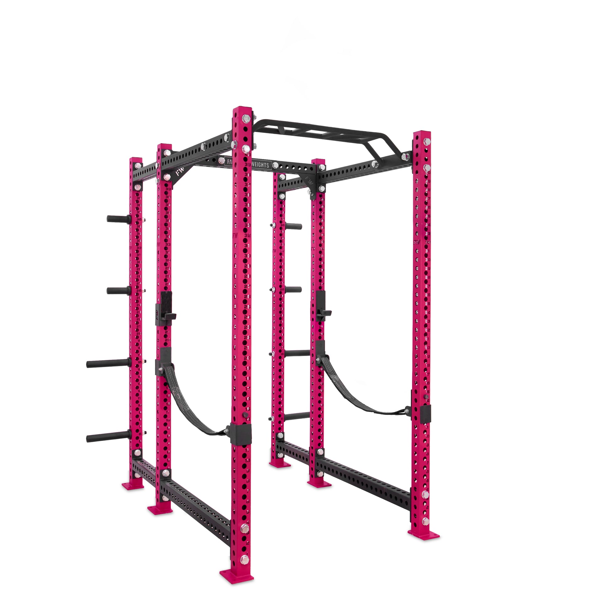 Regular Power Rack with Storage Pink Monkey Bar Webbed Catchers